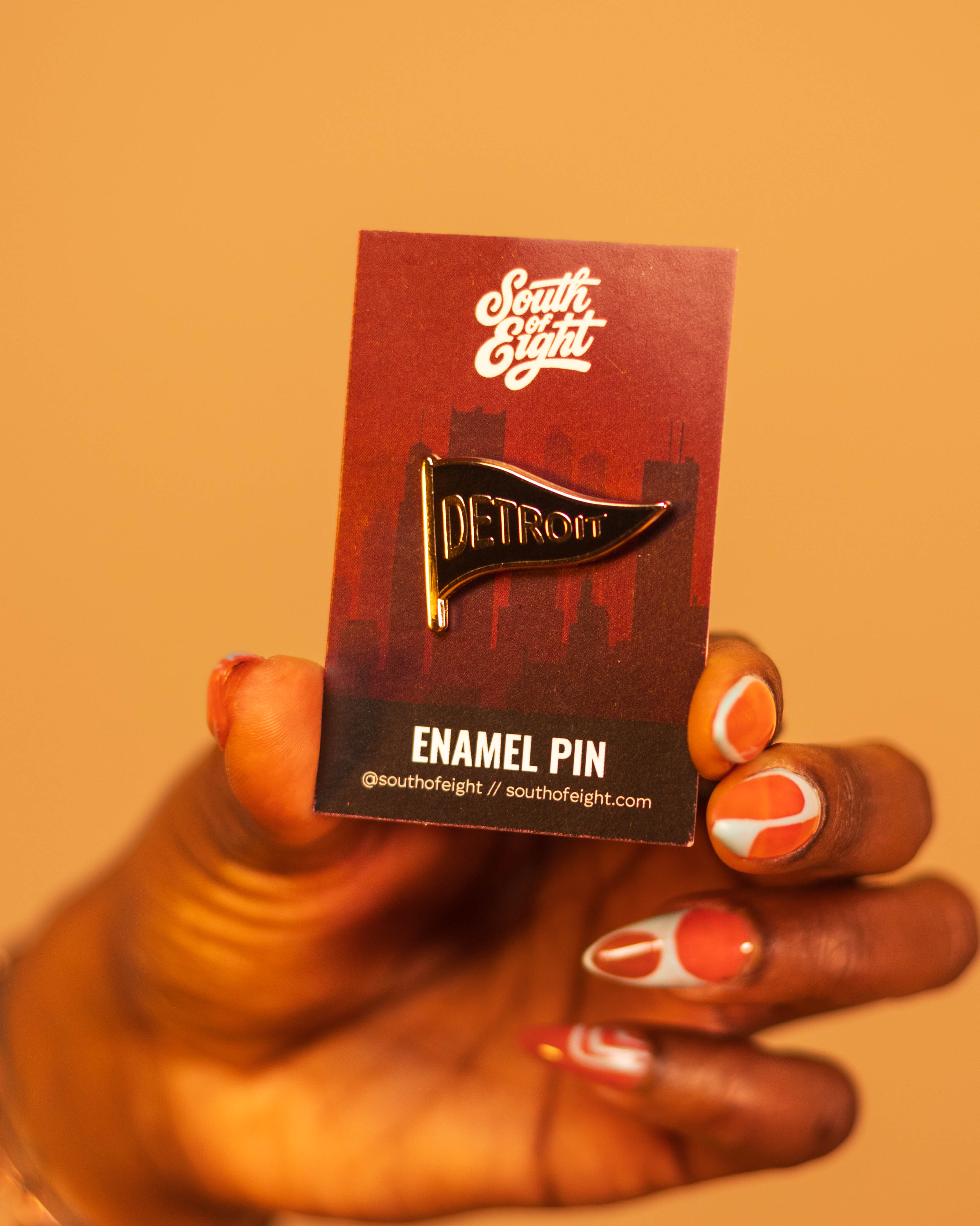 "Detroit Flag" Enamel Pin